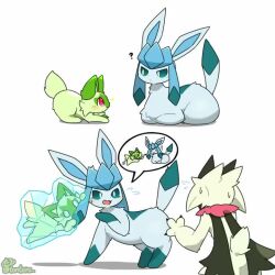 animated biting blue_sclera colored_sclera frozen gen_4_pokemon glaceon ice looping_animation meowscarada nintendo pink_eyes pokemon pokemon_(creature) sidelocks smile sprigatito tagme taro_(tontaro) video white_eyes