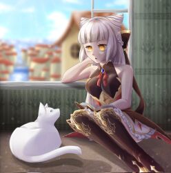 1girl bad_id bad_twitter_id chaos_puss_in_boots_(grimms_notes) grimms_notes solo sudama_1825 white_hair
