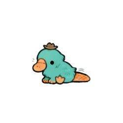 animal artist_name black_eyes body_fur brown_hat green_fur hat no_humans perry_the_platypus phineas_and_ferb simple_background solo spicymochi watermark white_background