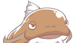 1boy animal_focus brown_eyes catfish fins fish gyate_gyate ikiyouz lowres male_focus namazu_(touhou) no_humans open_mouth solo touhou transparent_background