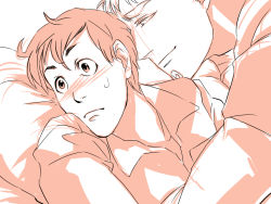 2boys blush buzz_lightyear disney male_focus multiple_boys sheriff_woody spooning toy_story yaoi