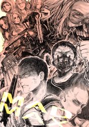 Rule 34 | angharad, capable (mad max), cheedo the fragile, copyright name, gradient background, immortan joe, imperator furiosa, mad max, mad max: fury road, max rockatansky, monochrome, motor vehicle, nux (mad max), skull, the dag, toast the knowing, truck