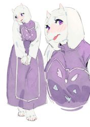 1girl blush furry goat inuki_(aruurara) mature_female open_mouth purple_eyes toriel undertale