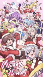 6+girls absurdres animal_ears aogiri_koukou blue_eyes chi_lee christmas earendel_(jishenkong_jihua) fox_ears hair_ornament hat hibiki_(vtuber) highres indie_virtual_youtuber ishikari_akari jishenkong_jihua kannagi_tenri lanmewko long_hair looking_at_viewer meridian_project mizuki_(vtuber) multiple_girls otsuka_ray purple_eyes purple_hair santa_hat shinengumi shiratama_utano suzukaze_shitora virtual_youtuber yoshika_(vtuber)