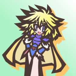 Rule 34 | 1girl, armor, bad id, bad pixiv id, blonde hair, cape, faye, female focus, final fantasy, final fantasy mystic quest, gradient background, solo