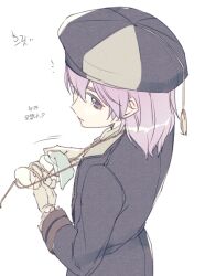 1girl eyewear_strap glasses hat looking_at_viewer mabinogi melwyn no_eyewear notice_lines purple_eyes purple_hair rian_(bdl) round_eyewear