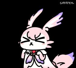 &gt;_&lt; :&lt; animal_focus animated animated_gif artist_name chinese_commentary closed_eyes commentary_request honkai:_star_rail honkai_(series) mem_(honkai:_star_rail) seseren signature simple_background tagme transparent_background