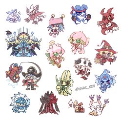 abbadomon_core aegiomon anomalocarimon anomalocarimon_x-antibody captainhookmon crescent_moon diarbbitmon digimon digimon_(creature) fairy flower furry furry_female gaomon guilmon hackmon_(digimon) highres lilamon lilimon lunamon monster_girl moon navimon_(digimon) necromon petals plant_girl rabbit_girl ranamon shoemon spadamon tailmon witchmon yagi_kiki