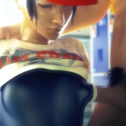 1boy 1girl 3d amelialtie animated ano_natsu_kimi_to_puru_de breasts censored clothes_lift competition_swimsuit dark-skinned_female dark_skin facing_viewer frottage hat hetero indoors interior male_pubic_hair mosaic_censoring one-piece_swimsuit paizuri paizuri_under_clothes penis_to_breast penis_under_another&#039;s_clothes pubic_hair rubbing school_swimsuit shirt_lift small_breasts sound swimsuit tagme video