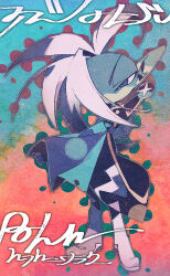 Rule 34 | 1boy, arms behind back, blue pants, blue sash, boots, colored skin, deformed, dragon ball, dragon ball super, earrings, green skin, grey eyes, jewelry, long sleeves, looking at viewer, mohawk, no mouth, pants, pointy ears, potara earrings, purple shirt, sash, shirt, short hair, solo, suzuka g, white footwear, white hair, zamasu