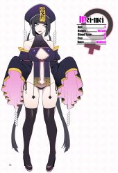 1girl black_hair blue_eyes blunt_bangs boots character_name reference_sheet china_dress chinese_clothes dress drooling female_focus full_body high_heels highres hut j.k. jiangshi long_hair long_sleeves lowleg lowleg_panties mei-mei_(j.k.) mouth_drool open_mouth original panties rei_no_himo saliva side-tie_panties solo thigh_boots thighhighs twintails underwear very_long_hair
