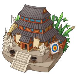 Rule 34 | architecture, arrow (projectile), bamboo, banner, brazier, east asian architecture, no humans, official art, ragnarok online, shrine, simple background, stone lantern, target, transparent background, yuichirou