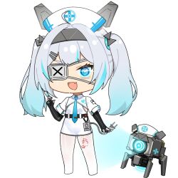 artist_request bad_link blue_eyes dinergate_(girls&#039;_frontline) girls&#039;_frontline girls&#039;_frontline_2:_exilium hat headgear highres mo_(girls&#039;_frontline_2) nurse nurse_cap official_art twintails