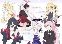 Rule 34 | 6+girls, :/, :d, ;d, adjusting clothes, adjusting neck ribbon, adjusting necktie, ahoge, aiguillette, alternate costume, animal, animal ear fluff, animal ears, animal on head, arm behind back, armband, asymmetrical sidelocks, azuuru, bare shoulders, bat wings, belt, bikini, bird, bird on head, black belt, black bikini, black dress, black flower, black gloves, black hair, black halo, black horns, black jacket, black necktie, black ribbon, black suit, black tail, black wings, blonde hair, blowing kiss, blue archive, blue eyes, blue gemstone, blush, bodyguard, breasts, breasts apart, bright pupils, censored, censored text, closed mouth, collarbone, commentary request, cone horns, covered navel, cropped legs, cross halo, crossdressing, crossdressing (ftm), curled horns, demon girl, demon horns, demon tail, demon wings, diamond cutout, dot mouth, dot nose, dress, earpiece, earrings, elbow gloves, evening gown, expressionless, feathered wings, flat chest, flat color, flower, formal clothes, fox ears, fox girl, frilled dress, frills, gem, gloves, grin, hair behind ear, hair flower, hair ornament, hair over one eye, hair ribbon, hair up, halo, halterneck, hand on own arm, hand up, heart, high-waist skirt, highleg, highleg one-piece swimsuit, hina (blue archive), hina (dress) (blue archive), holding, holding ribbon, horns, hoshino (blue archive), huge ahoge, ibuki (blue archive), ichika (blue archive), ichika (swimsuit) (blue archive), jacket, jacket over swimsuit, jewelry, lapels, layered skirt, long-tailed tit, long hair, long sidelocks, long sleeves, looking ahead, looking at another, looking at viewer, looking back, looking to the side, loose neck ribbon, low wings, medium breasts, military jacket, mini wings, miniskirt, mosaic censoring, multicolored eyes, multiple girls, multiple horns, mutsuki (blue archive), navel, neck ribbon, necklace, necktie, notched lapels, o-ring, o-ring bikini, o-ring top, off shoulder, official alternate costume, official alternate hairstyle, on head, one-piece swimsuit, one eye closed, one eye covered, open clothes, open jacket, open mouth, parted bangs, pendant, petticoat, pinafore dress, pink eyes, pink halo, plaid clothes, plaid skirt, pleated dress, pocket, pointy ears, ponytail, print dress, profile, purple dress, purple eyes, purple gloves, purple wings, red armband, red halo, red skirt, red sleeve cuffs, ribbon, seductive smile, seia (blue archive), seia (swimsuit) (blue archive), side ponytail, sidelocks, sideways glance, sitting, skirt, sleeve cuffs, sleeveless, sleeveless dress, small horns, smile, sound effects, spiked halo, standing, starry sky print, stomach, straight hair, strapless, strapless dress, string bikini, suit, suit jacket, sunglasses, swimsuit, tail, thigh gap, thigh strap, thighs, three-quarter sleeves, tit (bird), translation request, turning head, two-sided fabric, two-sided jacket, two-tone eyes, unusually open eyes, updo, very long hair, visor cap, white bird, white hair, white one-piece swimsuit, white pupils, wings, yellow eyes, yellow halo, yellow jacket, yellow visor