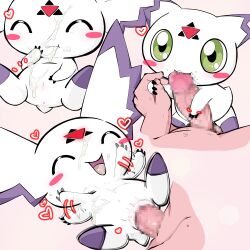 absurdres bestiality biting culumon cum cum_in_mouth cum_on_body digimon digimon_tamers happy_sex highres penis pussy size_difference u8d64leopard