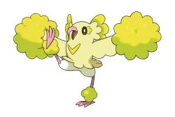 Rule 34 | artist request, bird, full body, gen 7 pokemon, highres, nintendo, official art, open mouth, oricorio, oricorio (pom-pom), pokemon, pokemon (creature), pokemon focus, pokemon sm, solo, standing, standing on one leg, third-party source, transparent background