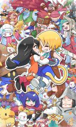 Rule 34 | adelbert steiner, armor, beatrix (ff9), black hair, blonde hair, bodysuit, boots, brown hair, burmecian, chef hat, chocobo, confetti, eiko carol, everyone, final fantasy, final fantasy ix, freija crescent, garnet til alexandros xvii, gloves, gomisuke (deep-dive), hat, helmet, highres, kuja, monkey tail, moogle, quina quen, red hair, tail, vivi ornitier, zidane tribal