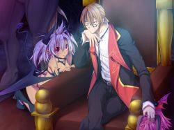 2girls demon demon_girl game_cg maou_no_musume_wa_chou_namaiki_!! multiple_girls relic demon_girl