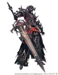 10s armor dark_knight final_fantasy final_fantasy_xiv great_sword helmet official_art shoulder_spikes spikes square_enix sword weapon