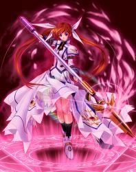 1girl absurdres black_socks brown_hair female_focus full_body glint highres huge_filesize kneehighs lance looking_at_viewer lyrical_nanoha magic_circle magical_girl mahou_shoujo_lyrical_nanoha_strikers octagram polearm raising_heart rod socks solo source_request standing star_of_lakshmi takamachi_nanoha tom_(1art.) twintails weapon score:2 rating:sensitive Rule 34 | 1girl, absurdres, black socks, brown hair, female focus, full body, glint, highres, huge filesize, kneehighs, lance, looking at viewer, lyrical nanoha, magic circle, magical girl, mahou shoujo lyrical nanoha strikers, octagram, polearm, raising heart, rod, socks, solo, source request, standing, star of lakshmi, takamachi nanoha, tom (1art.), twintails, weapon