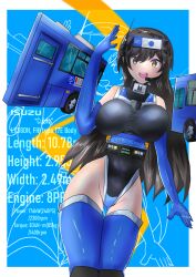1girl absurdres black_hair black_leotard breasts bus highres isuzu_motors large_breasts leotard matsumoto_kouko motor_vehicle watashi_ni_tenshi_ga_maiorita!