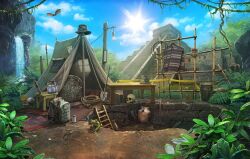 Rule 34 | ancient mayan, camping, frog, jungle, mayan, nature, pyramid (structure), ruins, temple, water, waterfall