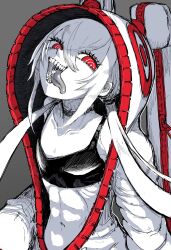 1girl fang long_tongue sharp_teeth source_request tagme teeth tongue zepitaph