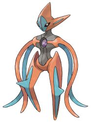 Rule 34 | alternate form, black sclera, blue skin, colored sclera, colored skin, deoxys, deoxys (attack), full body, gen 3 pokemon, grey skin, highres, multicolored skin, mythical pokemon, nintendo, official art, pokemon, pokemon (creature), pokemon focus, pokemon frlg, red skin, solo, sugimori ken, tentacles, third-party source, transparent background, white eyes