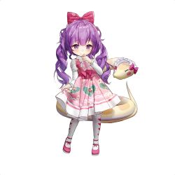 1girl bow dress gio_(maroon0924) hair_bow long_hair medusa_(uchihime) purple_eyes purple_hair snake thighhighs uchi_no_hime-sama_ga_ichiban_kawaii white_thighhighs