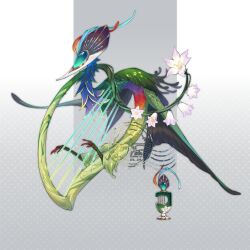 bird bottle flower harp instrument maruneko monster no_humans original