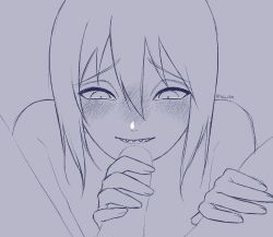 animated animated_gif blinking blush completely_nude hand_on_thighs highres hoozuki_suigetsu looping_animation monochrome narrowed_eyes naruto_(series) naruto_shippuuden nude open_mouth rubbing_penis sharp_teeth smile spiked_hair teeth yaoi yoshiya0909