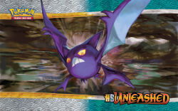 animal_focus archived_source artist_request border check_artist colored_sclera company_name copyright_logo copyright_name copyright_notice crobat gen_2_pokemon highres kawaguchi_youhei multiple_wings nintendo no_humans official_art official_wallpaper pokemon pokemon_(creature) pokemon_focus pokemon_tcg red_eyes second-party_source solo teeth wings yellow_sclera
