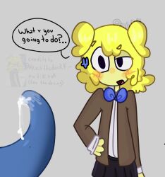 black_skirt blue_bow bow cum highres non-web_source skirt tentacles x_(bfdi)