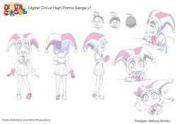 1girl bythebelle concept_art glitch_productions hat jester_cap official_art pomni_(the_amazing_digital_circus) school_uniform skirt the_amazing_digital_circus