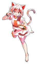 1girl alphes_(style) animal_ears barefoot bell calico cat_ears cat_girl cat_tail coin commentary_request dairi full_body gold goutokuji_mike jingle_bell koban_(gold) large_variant_set looking_at_viewer multicolored_hair multicolored_shirt multicolored_skirt neck_bell open_mouth orange_eyes parody shirt short_hair short_sleeves skirt skirt_set solo standing standing_on_one_leg streaked_hair style_parody surprised tachi-e tail touhou variant_set white_hair white_shirt