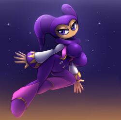 2018 arched_back breasts cameltoe hat highres jester_cap large_breasts metachoke nights_(character) nights_into_dreams wide_hips