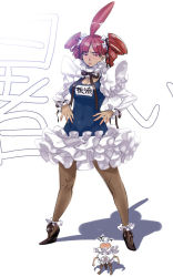 blush bobobo dark_skin dress high_heels red_hair shoes translation_request what