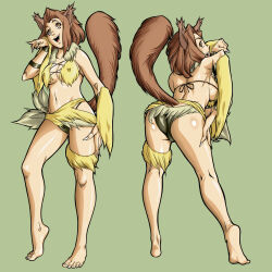 1girl ass breasts brown_eyes brown_hair cat_girl cat_tail covered_erect_nipples fingernails highres large_breasts long_fingernails medium_breasts rankerhen tail