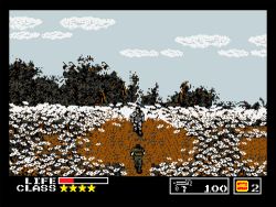 fake_screenshot flower gameplay_mechanics gun health_bar lowres metal_gear_(msx) metal_gear_(series) metal_gear_solid_3:_snake_eater naked_snake the_boss weapon