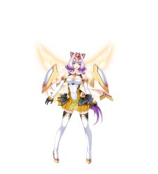 Rule 34 | 1girl, animal ears, armor, azarin (kouyoku senki exs-tia), bare shoulders, black gloves, black skirt, boots, breasts, cleavage, covered navel, detached sleeves, elbow gloves, energy wings, exs-tia magica, fake animal ears, floating, floating object, floating weapon, full body, game cg, gem, gloves, hair intakes, headgear, high heels, highres, inoino, kouyoku senki exs-tia, large breasts, large variant set, layered skirt, legs apart, long hair, looking at viewer, non-web source, official art, open mouth, pleated skirt, purple hair, short hair, skirt, solo, standing, tachi-e, thigh boots, thighhighs, transparent background, variant set, very long hair, white thighhighs, wings, yellow eyes, yellow skirt, yellow trim, yellow wings, zettai ryouiki