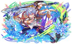 Rule 34 | 1boy, alternate costume, alternate weapon, anime coloring, aqua necktie, aqua outline, artist request, belt, black boots, black jacket, black pants, black sleeve cuffs, boots, bracelet, buckle, buttoned cuffs, buttons, coat, coat on shoulders, collar, collared shirt, crash fever, dress shirt, full body, game cg, glowing, gold bracelet, gold buckle, green outline, grey hair, grin, hair between eyes, holding, holding weapon, ice, jacket, jewelry, leg belt, looking at viewer, male focus, necktie, number print, numbered, official alternate costume, official alternate weapon, official art, outline, pants, pinstripe jacket, pinstripe pattern, print shirt, print sleeve cuffs, purple belt, purple outline, red outline, shirt, short hair, siegfried (crash fever), smile, solo, sparkle, square, square print, striped clothes, striped jacket, tachi-e, teeth, third-party source, three-quarter sleeves, tie clip, transparent background, v-shaped eyebrows, vertical-striped clothes, vertical-striped jacket, weapon, white coat, white collar, white sleeves, wing collar, yellow eyes