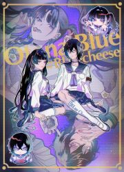 Rule 34 | 2girls, :p, absurdres, ahoge, armband, arms up, barbell piercing, black-framed eyewear, black choker, black hair, blue sailor collar, blue skirt, blunt bangs, braid, breast pocket, candy, chibi, choker, cigarette pack, closed mouth, collarbone, commentary, cropped shirt, crossed bangs, ear piercing, earrings, eyelashes, fingernails, food, fork, genderswap, genderswap (mtf), glasses, hair between eyes, hair intakes, hands up, highres, holding, holding candy, holding cigarette pack, holding food, holding fork, holding lollipop, industrial piercing, jewelry, kaburagi (pnoir087), kneehighs, lollipop, long hair, long sleeves, looking at viewer, looking to the side, lying, meat, meloco kyoran, multicolored hair, multiple girls, nail polish, neckerchief, nijisanji, nijisanji en, o-ring, o-ring choker, on back, open mouth, parted lips, piercing, pink nails, plate, pleated skirt, pocket, purple background, purple eyes, purple hair, purple neckerchief, sailor collar, school uniform, seila (shikinagi akira), serafuku, shikinagi akira, shirt, shoes, short hair, side braids, sitting, skirt, smile, socks, star (symbol), steak, streaked hair, symbol-only commentary, table knife, teeth, tongue, tongue out, twin braids, twintails, uwabaki, very long hair, virtual youtuber, white shirt, white shoes, white socks