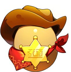 bandana cowboy_hat cowboy_western dragon_village_(series) dragon_village_collection egg game_cg hat jango_(dragon_village) lowres no_humans official_art red_bandana sheriff_(western) sheriff_badge third-party_source transparent_background