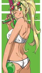 1girl artist_request ass butt_crack dark_skin dumbbell_nan_kilo_moteru? sakura_hibiki tagme water_gun