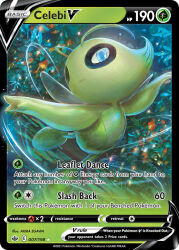 Rule 34 | antennae, artist name, blue eyes, card (medium), celebi, character name, closed mouth, company name, copyright name, copyright notice, egawa akira, english text, fairy wings, full body, gen 2 pokemon, leaf, legendary pokemon, motion lines, mythical pokemon, nintendo, official art, pokemon, pokemon (creature), pokemon card, pokemon focus, pokemon tcg, solo, third-party source, trading card, wings