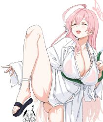 ! !! &lt;|&gt;_&lt;|&gt; 2girls ahoge between_breasts bikini bikini_under_clothes blue_archive bow clearite closed_eyes halo hanako_(blue_archive) hanako_(swimsuit)_(blue_archive) holding holding_hose hose hose_between_breasts koharu_(blue_archive) koharu_(swimsuit)_(blue_archive) leg_up multiple_girls official_alternate_costume oversized_clothes oversized_shirt partially_unbuttoned pink_hair pink_halo see-through_clothes see-through_shirt shirt smile standing standing_on_one_leg swimsuit wet wet_clothes wet_shirt white_background white_bow