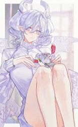 1girl absurdres breasts cameo character_doll demon_girl demon_horns demon_wings duel_monster grey_eyes grey_hair highres holding horns jacket knight_(yu-gi-oh!) large_breasts looking_at_viewer lovely_labrynth_of_the_silver_castle low_wings multiple_wings naoki_(2rzmcaizerails6) pointy_ears solo stuffed_toy track_jacket transparent_wings twintails white_hair white_horns wings yu-gi-oh!