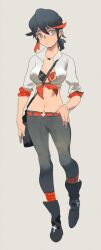 Rule 34 | 1girl, artist request, belt, kill la kill, matoi ryuuko, midriff, navel, pants, tagme
