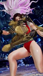 1girl 3d animated ass bouncing_breasts breasts cleavage highres large_breasts leotard leotard_under_clothes moaning ryona shiranui_mai snk sound the_king_of_fighters the_king_of_fighters_xv third-party_edit video wide_hips