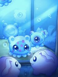 air_bubble bosamon bubble digimon digimon_(creature) fang group_picture highres keramon looking_at_viewer no_humans one-eyed puyomon puyoyomon sayuri_d_(liliana86973943) tokomon underwater